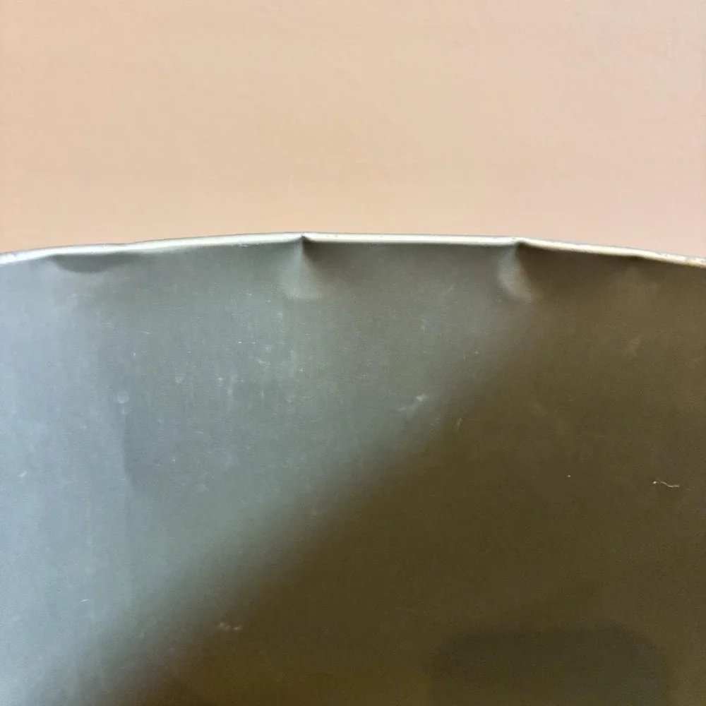 Vintage Cheinco Metal Wastebasket Greek Key Black Gold Mid Century Trash Can